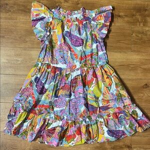 Caroline Constas Butterfly Dress Papillon Print Flutter Sleeve Mini Size Medium